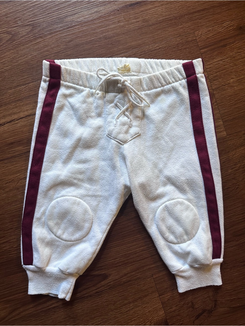 Y2K Football sporty Joggers with Burgundy Side Stripes